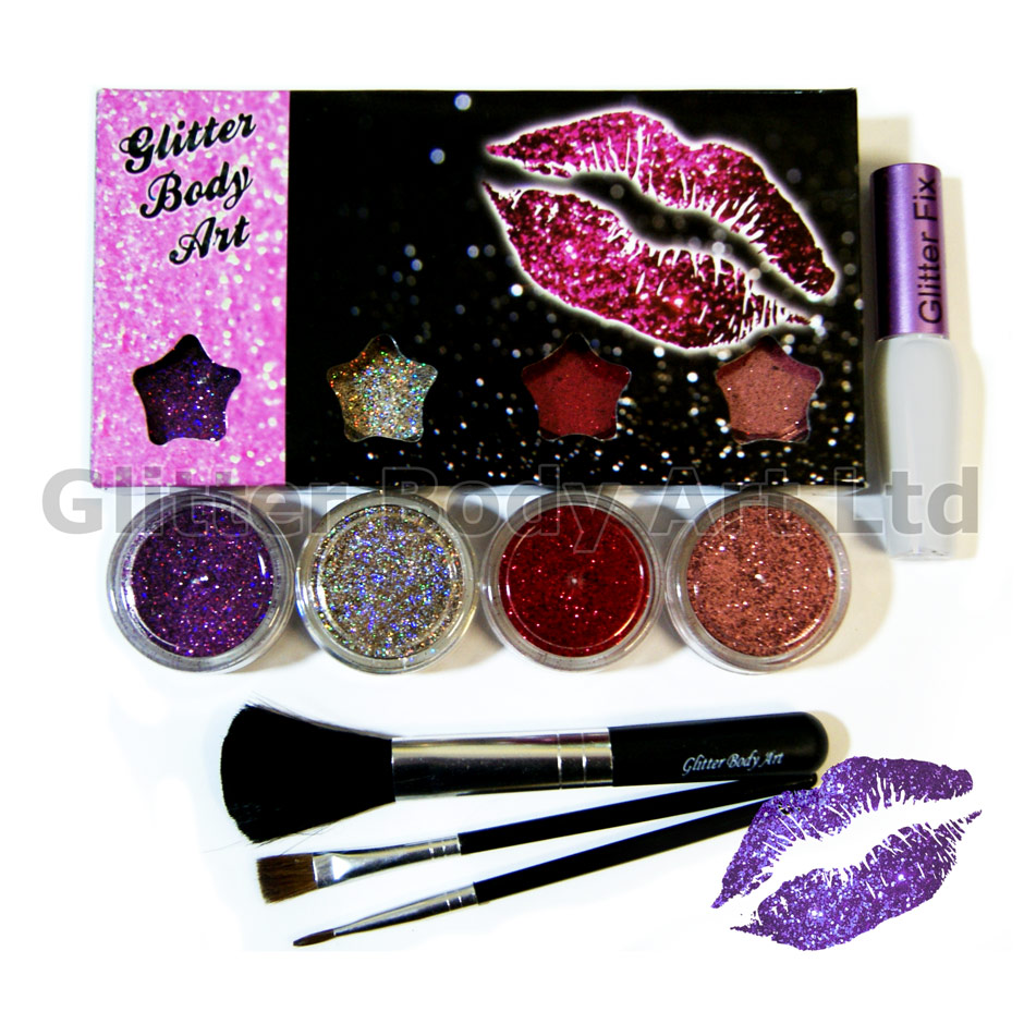 Glitter Lips Kit Temporary Tattoo Store