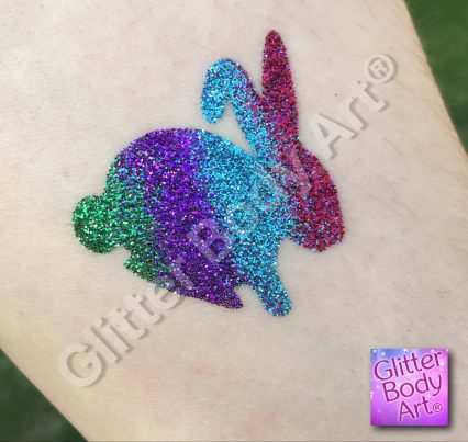 bunny rabbit temporary tattoo stencil for easter glitter tattoos