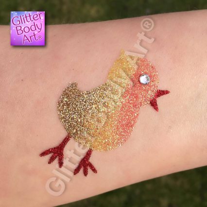 baby chick temporary tattoo stencil for kdis glitter tattoos