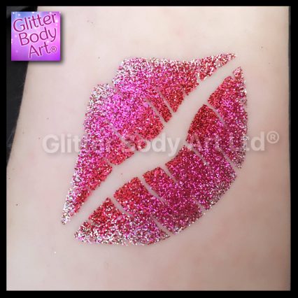 glitter lips temporary tattoo