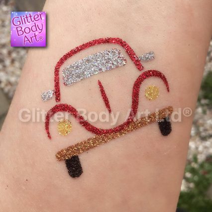 vw car temporary tattoo stencil, VW glitter tattoo