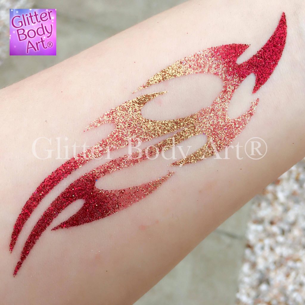 tribal temporary tattoo stencil, tribal glitter tattoo design