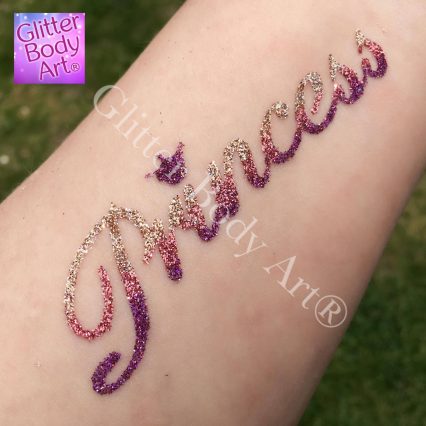 princess temporary tattoos for kids, princess glitter tattoo stencil