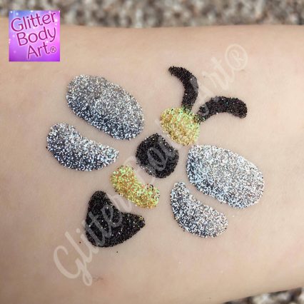 bumble bee temporary tattoo stencil, bumble glitter tattoo