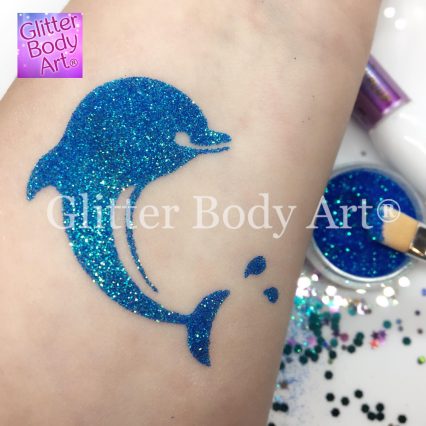 dolphin glitter tattoo stencil for temporary tattoos for kids
