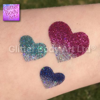 triple heart temporary tattoo stencil, heart glitter tattoos for kids