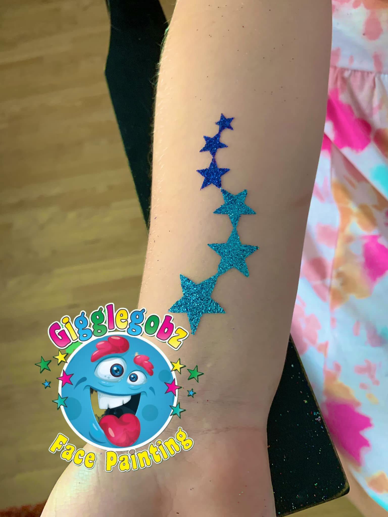 Falling Stars Glitter Tattoo Stencil 168 - Image 3