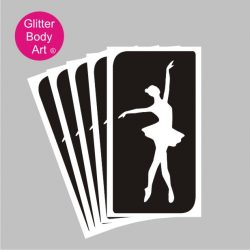 Ballet dancer - ballerina temporary tattoo stencil, ballet school stencils