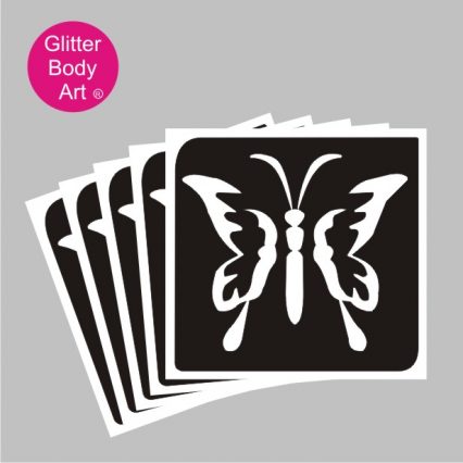 pretty butterfly temporary tattoo stencil with tear drop wings