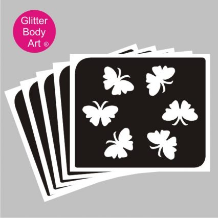 6 mini butterfly flying in a circle temporary tattoo stencil