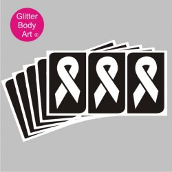 mini cancer research ribbon stencil for temporary tattoos