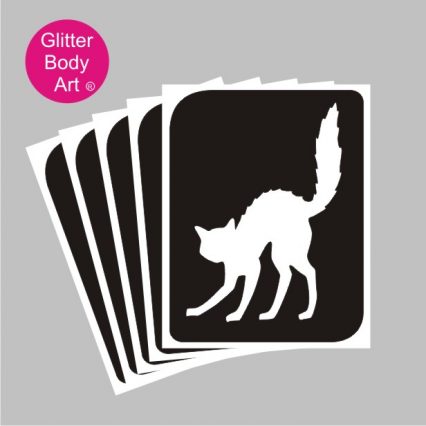 halloween scary cat temporary tattoo stencil