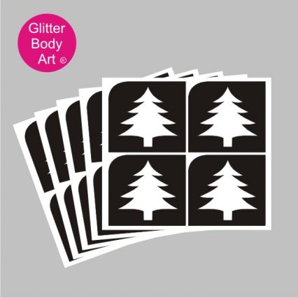 mini christmas tree stencils for temporary tattoos and crafts