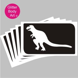 T-rex dinosaur temporary tattoos, reuseable stencils for dinosaur party