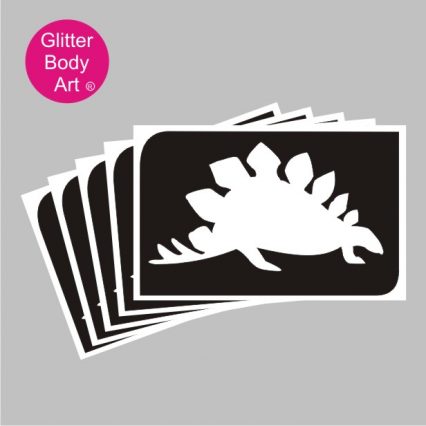Stegosaurus dinosaur temporary tattoo stencil in packs of 5 self adhesive stencils