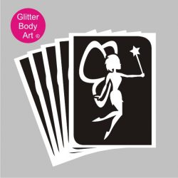 Tinkerbell fairy glitter tattoo stencil, temporary tattoos for girls, set of 5 or 25 templates