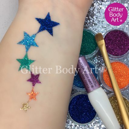 Falling stars temporary tattoo stencil for star glitter tattoo