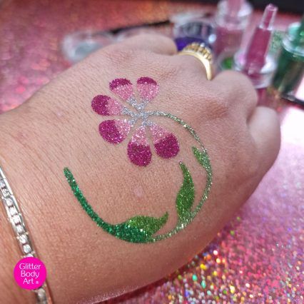 flower glitter tattoo stencil