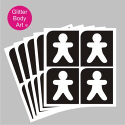 Mini gingerbread men temporary tattoo stencils for Christmas