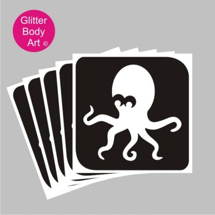 cute octopus temporary tattoo stencil, under the sea stencil