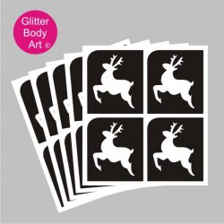 mini reindeer temporary tattoos stencil for glitter