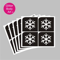 Mini snowflake temporary tattoos, sheet of 4 designs, packs of 5