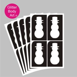 Mini Snowman temporary tattoo stencils, 4 on a sheet, packs of 5, Christmas temporary tattoo stencils