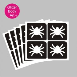 mini spider temporary tattoo stencils, pack of 5