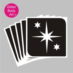 triple Christmas stars temporary tattoo stencil