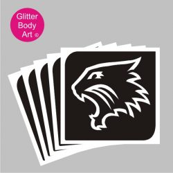 big tiger face temporary tattoo stencil for glitter tattoos, fake tiger tattoo