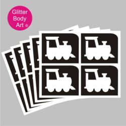 mini train glitter tattoo stencil templates, Thomas the Tank Engine tattoos