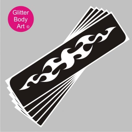 large tribal flames armband stencil for boys