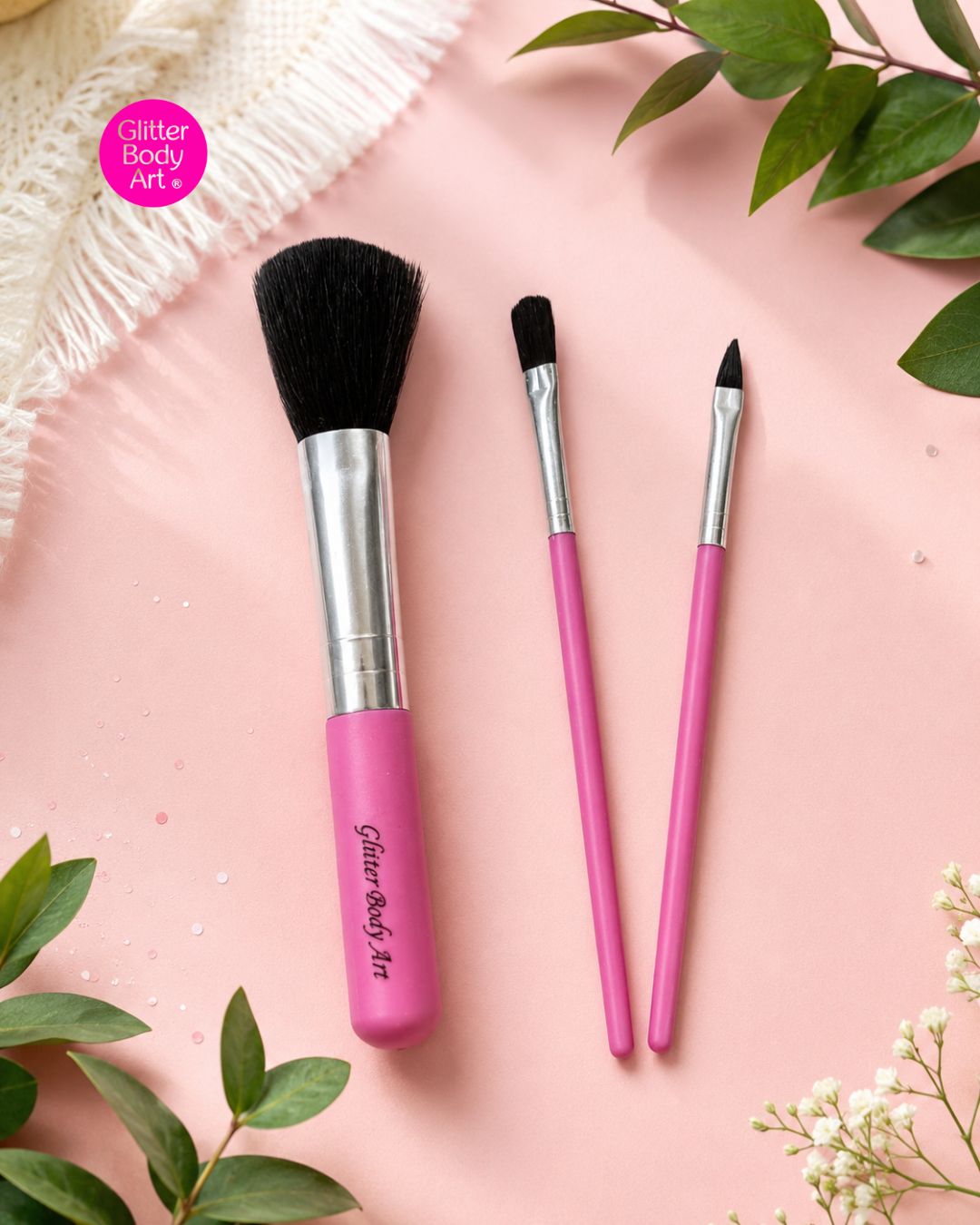 Pink Glitter Tattoo Brush Set x 1