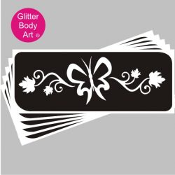 large butterfly temorary tattoo stencil and floral temporary tattoo stencil