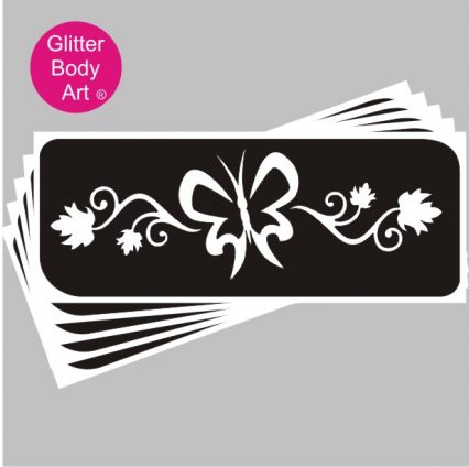 large butterfly temorary tattoo stencil and floral temporary tattoo stencil