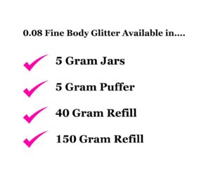 Glitter Body Art Body Glitter Range sizes