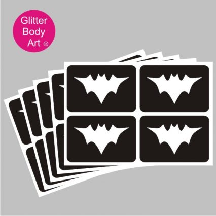 mini bat temporary tattoo stencils, pack of 5 stencils