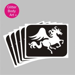 Pegasus flying horse temporary tattoo stencils