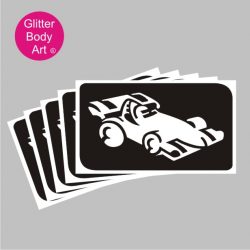 Formula 1 Racing car temporary tattoos stencil for glitter tattoos