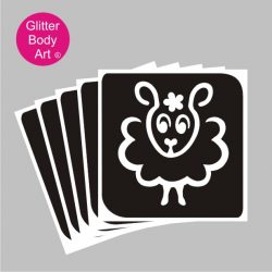 Cute springtime lamb temporary tattoo stencil