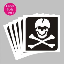 skull with crossbones temporary tattoo stencils pack of 5