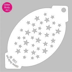 Small Multi Stars Facepainting Stencil, Star Stencil Template, Star cake Stencil