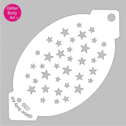 Small Multi Stars Facepainting Stencil, Star Stencil Template, Star cake Stencil