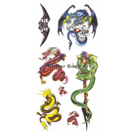 Pack of 20 - Water Transfer Tattoo Sheet - Design 009