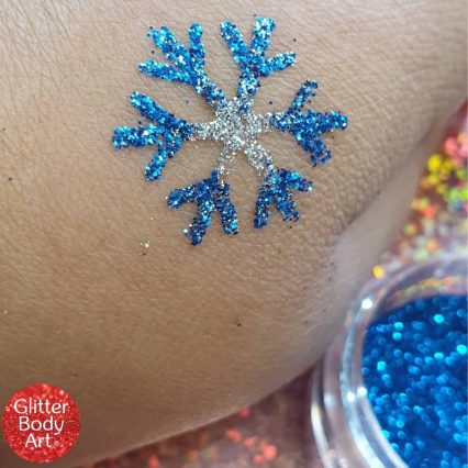 mini snowflake glitter tattoo stencil, kids christmas temporary tattoo