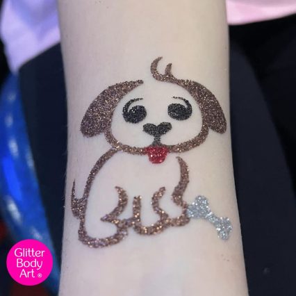 puppy glitter tattoo stencil