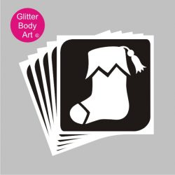 Christmas stocking temporary tattoo for kids - Christmas glitter tattoo stencil