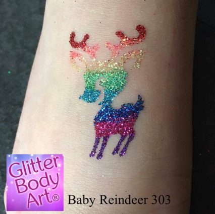 Baby Reindeer Christmas temporary tattoo stencil