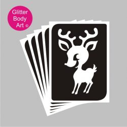 Baby reindeer temporary tattoo stencil for glitter tattoos