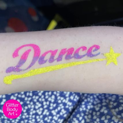 dance glitter tattoo stencil